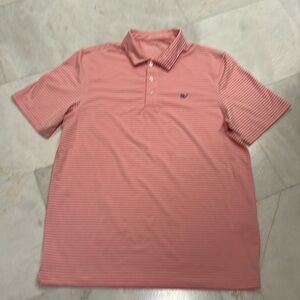 Men’s M Vineyard Vines pink stripe performance polo